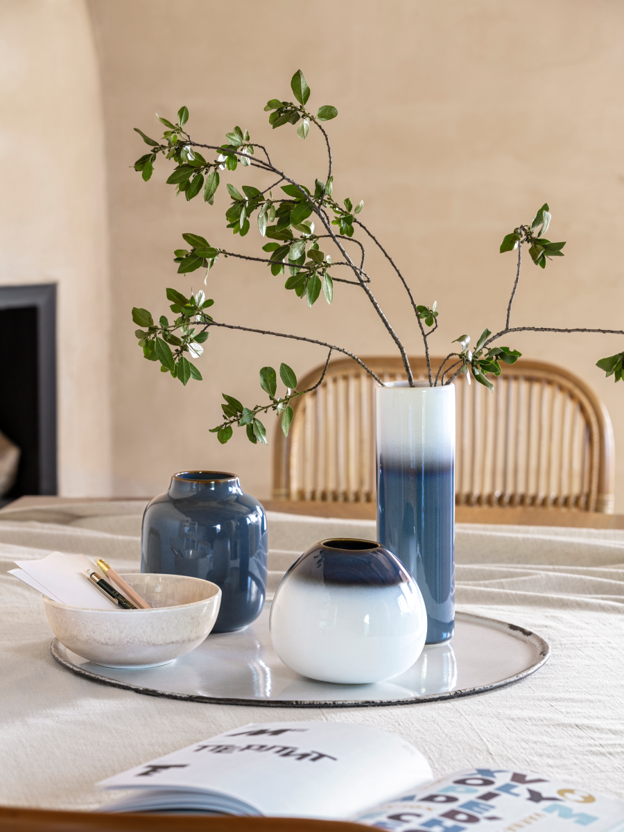 Vase for flowers 25 cm, Lave Home Cylinder bleu, like. by Villeroy & Boch
