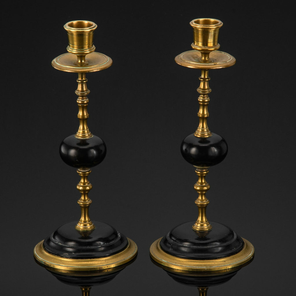 2 Pack Curved Brass Composite Candlestick Home Decor
