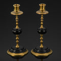 2 Pack Curved Brass Composite Candlestick Home Decor