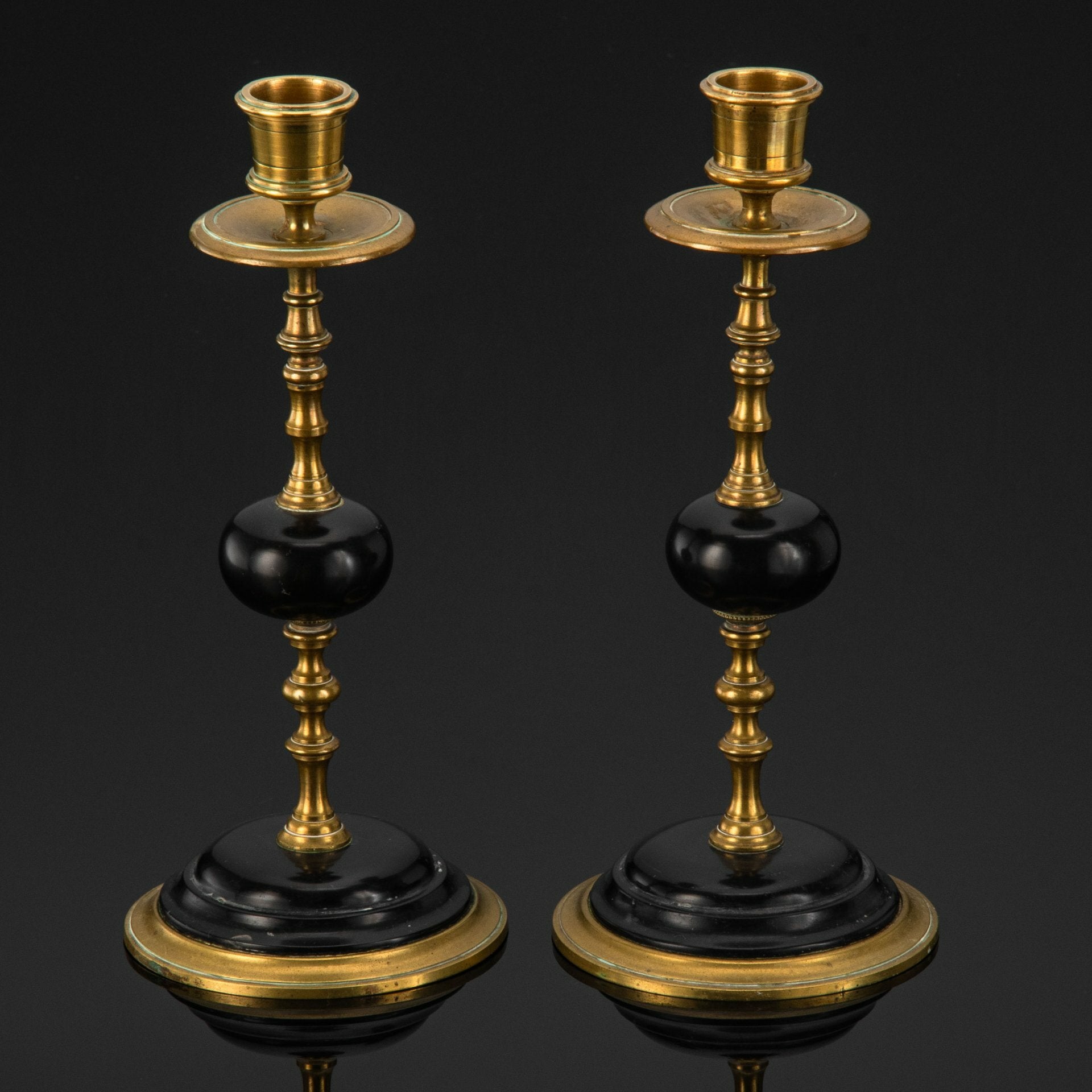 2 Pack Curved Brass Composite Candlestick Home Decor