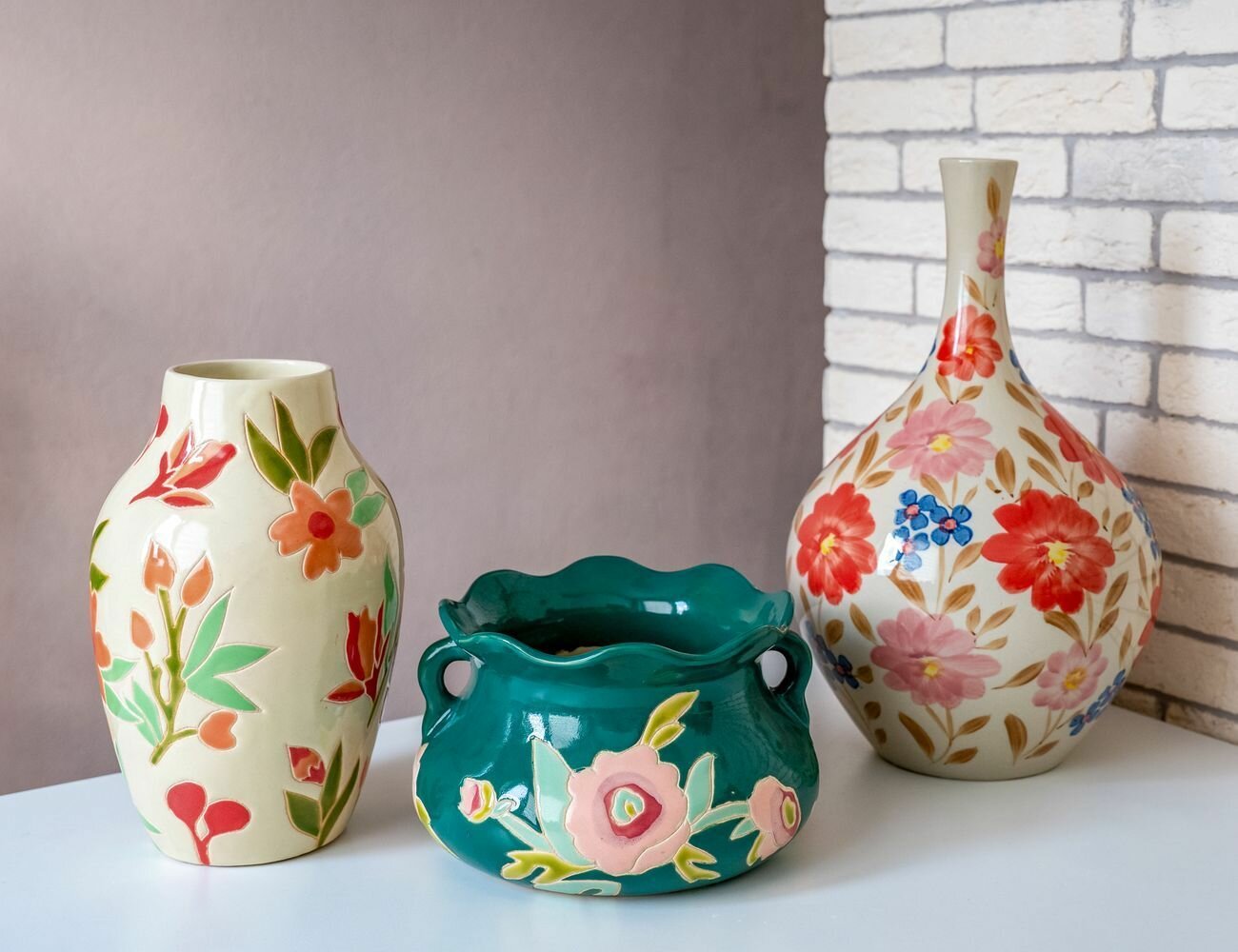 Handmade Summer Morning Kaemingk 28cm Ceramic Vase