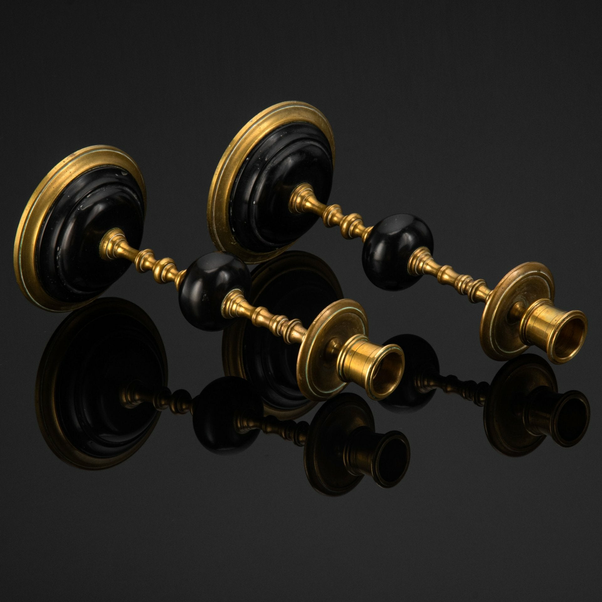 2 Pack Curved Brass Composite Candlestick Home Decor